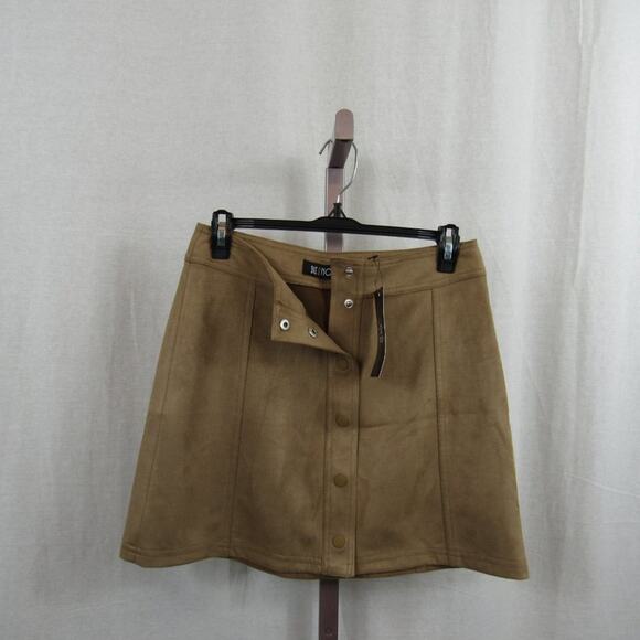 NWT Relish Small Noless Khaki Faux Suede Bodycon High Waist A-line Pencil Skirt - Picture 3 of 5